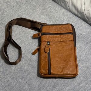 Elegant Tan Faux Leather Mini Bag